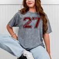 Senior 2027 Maroon Senior Class Of 27 Jersey Graduation Mineral Wash Tshirts Mineral Gray
