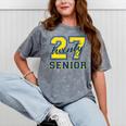 Senior Class Of 2027 Graduation Yellow And Blue On The Back Premium Tri-Blend Mineral Wash Tshirts Mineral Gray