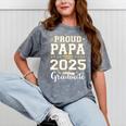 Senior Graduation Proud Papa 2025 Graduate Class Matching Mineral Wash Tshirts Mineral Gray