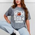 Senior Mom Class Of 2024 Football Proud Mom Graduation Mineral Wash Tshirts Mineral Gray