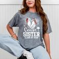 Senior Sister Class Of 2026 Baseball Graduation Heart Mineral Wash Tshirts Mineral Gray