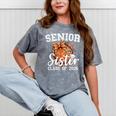 Senior Sister Class Of 2026 Coquette Basketball Graduation Mineral Wash Tshirts Mineral Gray