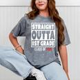 Straight Outta 1st Grade Class Of 2029 Shirt Graduation Mineral Wash Tshirts Mineral Gray