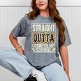 Straight Outta Cosmetology School Leopard Graduation Mineral Wash Tshirts Mineral Gray