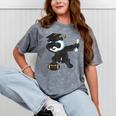 Student Graduation 2022 Panda Football Boys Girls Teenager Mineral Wash Tshirts Mineral Gray