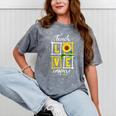 Sunflower Teach Love Inspire Cool Graduation Teacher School Mineral Wash Tshirts Mineral Gray