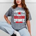 I Survived My Daughter's College Degree College Graduation Mineral Wash Tshirts Mineral Gray