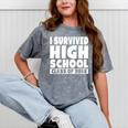 I Survived High School Class Of 2018 Graduation Mineral Wash Tshirts Mineral Gray