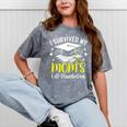 i Survived My Mom's EdD Dissertation Graduation Mom EdD Mineral Wash Tshirts Mineral Gray