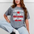 I Survived My Son's High School Diploma Graduation Premium Mineral Wash Tshirts Mineral Gray