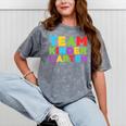 Team Kindergarten Shirt Teacher Back To School Graduation Men Women Girls Kids Mineral Wash Tshirts Mineral Gray