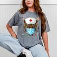 Tiger Nurse RN ER Nursing School Graduation Mineral Wash Tshirts Mineral Gray