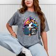 Unicorn Reading Book Reader Introvert Book Lover Humor Mineral Wash Tshirts Mineral Gray