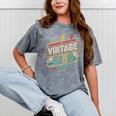 Vintage 1980 Retro Badge Decade Nostalgia Graphic Emblem Premium Tri-Blend Mineral Wash Tshirts Mineral Gray