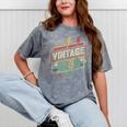 Vintage 1980 Retro Badge Decade Nostalgia Graphic Emblem Mineral Wash Tshirts Mineral Gray