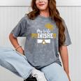 My Wife Phinished PhD Graduation Family Matching Mineral Wash Tshirts Mineral Gray