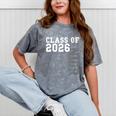 Women's Senior Class Of 2026 Graduation Year High School & College Mineral Wash Tshirts Mineral Gray