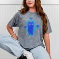 Yk2 Grunge Earthy Blue Cat With Stars Tomboy 90s Nostalgia Premium Tri-Blend Mineral Wash Tshirts Mineral Gray