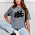 Yk2 Grunge Scary Cat With Tail Tomboy 90s Nostalgia Indie Premium Tri-Blend Mineral Wash Tshirts Mineral Gray