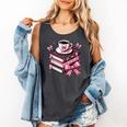 All Booked For Valentine's Teacher Coquette Bow Coffee Book Comfort Colors Tank Top Pepper