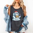 Cute Christmas Penguin Reading Book Cozy Winter Holiday Art Comfort Colors Tank Top Pepper