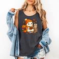 Halloween Ghost Reading Book Lovers Coffee Girl Women Comfort Colors Tank Top Pepper Halloween Ghost Reading Book Lovers Coffee Girl Women Comfort Colors Tank Top Pepper
