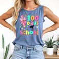 100th Day Of School Teacher Books 100 Days Of School Women Comfort Colors Tank Top Blue Jean