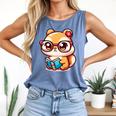Adorable Book Lover Chipmunk With Reading Glasses Cute Premium Comfort Colors Tank Top Blue Jean
