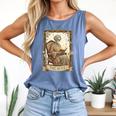 The Aunt Tarot Card Women Skeleton Aunty Book Lover Comfort Colors Tank Top Blue Jean