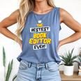 Best Book Editor Job Occupation Premium Tri-Blend Comfort Colors Tank Top Blue Jean