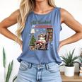 All Booked For Christmas Cute Bookish Cat Lover Comfort Colors Tank Top Blue Jean