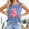 All Booked For Valentine Books Lover Teacher Floral Comfort Colors Tank Top Blue Jean