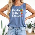 Books Booze And Besties Book Lover Bestie Squad Twinning Comfort Colors Tank Top Blue Jean