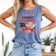 Cupid's Favorite Math Teacher Valentine Reading Book Women Comfort Colors Tank Top Blue Jean
