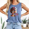 Education Is Freedom History Month Teacher Books Afro Comfort Colors Tank Top Blue Jean