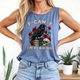 F-CAW-F I'm Reading Crow Book Lover Introvert Meme Comfort Colors Tank Top Blue Jean