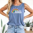 Take A Look It's In A Book Retro Reading Book Lover Comfort Colors Tank Top Blue Jean