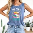 Take a Look It's In a Book Teacher Reading Apparel Comfort Colors Tank Top Blue Jean Take a Look It's In a Book Teacher Reading Apparel Comfort Colors Tank Top Blue Jean