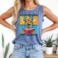 Love Reading And Giraffes Cute Giraffe Reading Book Lovers Comfort Colors Tank Top Blue Jean