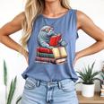 Manatee Reading Books Matching Bookworm Readers Librarian Comfort Colors Tank Top Blue Jean