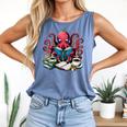 Octopus Reading Book Coffee Lover Bookaholic Bookworm Reader Comfort Colors Tank Top Blue Jean
