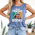 Raccoon Smutty Book Lover Spicy Romance Novels Women's Comfort Colors Tank Top Blue Jean