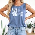 Read Your Heart Out Valentine Reading Books Teachers Kids Comfort Colors Tank Top Blue Jean