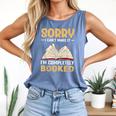 Sorry I Can't Make It I'm Completely Booked Book Reading Comfort Colors Tank Top Blue Jean