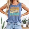 I Survived Reading Banned Books Read Librarian Men Women Comfort Colors Tank Top Blue Jean