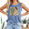 Never Underestimate Girl Read Book Reading Librarian Women Comfort Colors Tank Top Blue Jean