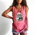 Boo Skeleton Skull Books Halloween Women School Teacher Kid Premium Comfort Colors Tank Top Watermelon