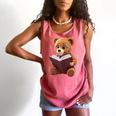 Teddy Bear Reading a Book Comfort Colors Tank Top Watermelon