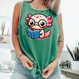 Adorable Book Lover Axolotl With Reading Glasses Cute Comfort Colors Tank Top Violet