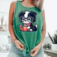 Adorable Book Lover Border Collie With Reading Glasses Cute Raglan Baseball Tee Comfort Colors Tank Top Violet